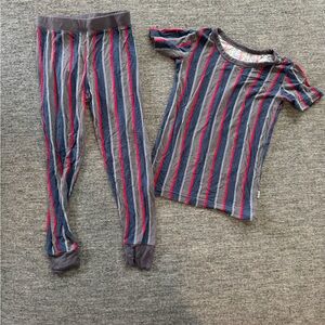 Little Sleepies bamboo two piece striped toddler pajama set!
